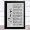 Rihanna Diamonds Grey Rustic Script Song Lyric Music Art Print