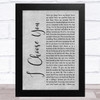 Ryann Darling I Choose You Grey Rustic Script Song Lyric Music Art Print