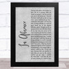 Silent Planet In Absence Grey Rustic Script Song Lyric Music Art Print