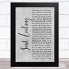 Stereophonics Just Looking Grey Rustic Script Song Lyric Music Art Print
