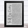 Big Country In A Big Country Grey Rustic Script Song Lyric Music Art Print