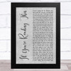 Tim McGraw If You're Reading This Grey Rustic Script Song Lyric Music Art Print