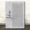 Dolly Parton Jolene Grey Rustic Script Song Lyric Music Art Print