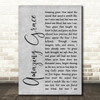 Alan Jackson Amazing Grace Grey Rustic Script Song Lyric Music Art Print
