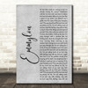 First Aid Kit Emmylou Grey Rustic Script Song Lyric Music Art Print