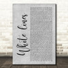Grandmaster Flash White lines Grey Rustic Script Song Lyric Music Art Print