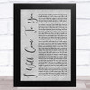 Hanson I Will Come To You Grey Rustic Script Song Lyric Music Art Print