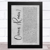 KAROL G & Jessie Reyez Ocean (Remix) Grey Rustic Script Song Lyric Music Art Print