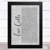 Kem Love Calls Grey Rustic Script Song Lyric Music Art Print
