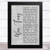 Majestic Wax Fang Grey Rustic Script Song Lyric Music Art Print
