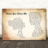 Genesis Follow You Follow Me Man Lady Couple Song Lyric Wall Art Print