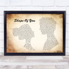 Ed Sheeran Shape Of You Man Lady Couple Song Lyric Quote Print