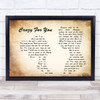 Madonna Crazy For You Man Lady Couple Song Lyric Quote Print