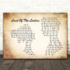 The Courteeners Last Of The Ladies Man Lady Couple Song Lyric Quote Print