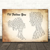 Shinedown I'll Follow You Man Lady Couple Song Lyric Quote Print