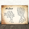 Etta James At Last Man Lady Couple Song Lyric Quote Print