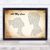 Led Zeppelin All My Love Man Lady Couple Song Lyric Print