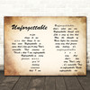 Nat King Cole Unforgettable Man Lady Couple Song Lyric Print