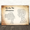 Queen We Are The Champions Man Lady Couple Song Lyric Print