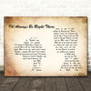 Bryan Adams I'll Always Be Right There Man Lady Couple Song Lyric Print