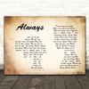 Frank Sinatra Always Man Lady Couple Song Lyric Print