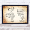 Joe Cocker You are so beautiful Man Lady Couple Song Lyric Print