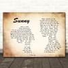 Bobby Hebb Sunny Man Lady Couple Song Lyric Quote Print