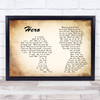 Enrique Iglesias Hero Man Lady Couple Song Lyric Quote Print