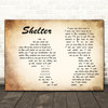Ray LaMontagne Shelter Man Lady Couple Song Lyric Quote Print