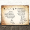 Whitney Houston Greatest Love Of All Man Lady Couple Song Lyric Quote Print