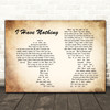 Whitney Houston I Have Nothing Man Lady Couple Song Lyric Quote Print