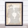 Coldplay Yellow Lesbian Women Gay Brides Couple Wedding Song Lyric Print