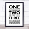 Dua Lipa New Rules Song Lyric Quote Print