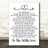 Lulu To Sir With Love Song Lyric Quote Print
