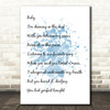 Blue White & Black Ed Sheeran Perfect Song Lyric Quote Print