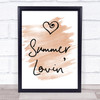 Watercolour Grease Summer Lovin' Song Lyric Quote Print