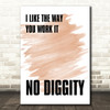 Watercolour I Like The Way You Work It No Diggity Song Lyric Quote Print