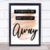 Watercolour U2 It's A Beautiful Day Song Lyric Quote Print
