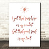 Rose Gold Can't Stop The Feeling Justin Timberlake Song Lyric Quote Print