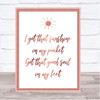 Rose Gold Can't Stop The Feeling Justin Timberlake Song Lyric Quote Print