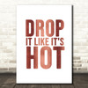 Rose Gold Drop It Like Its Hot Song Lyric Quote Print