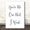 Grease You're The One That I Want Song Lyric Quote Print