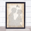 O.A.R. Peace Man Lady Bride Groom Wedding Song Lyric Print