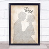 The Feeling Rosé Man Lady Bride Groom Wedding Song Lyric Wall Art Print