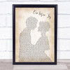 George Michael One More Try Man Lady Bride Groom Wedding Song Lyric Quote Print