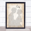 Sam Smith Latch Man Lady Bride Groom Wedding Print