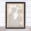 Skinny Lister Carry Man Lady Bride Groom Wedding Print