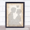 Beyoncé XO Man Lady Bride Groom Wedding Song Lyric Print