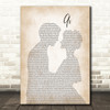 George Michael, Mary J. Blige As Man Lady Bride Groom Wedding Song Lyric Print