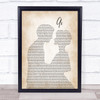 George Michael, Mary J. Blige As Man Lady Bride Groom Wedding Song Lyric Print